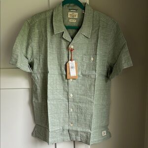 Original Weatherproof Green linen men’s shirt